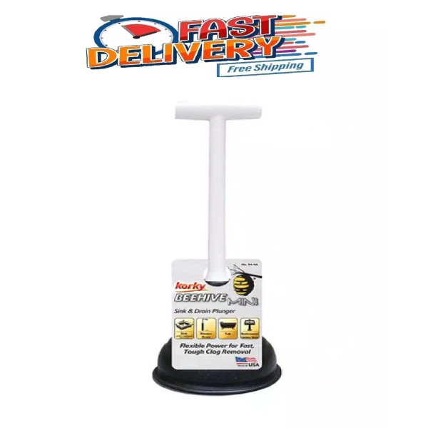 Korky Beehive Mini Sink and Drain Plunger, Unclogs sinks, shower