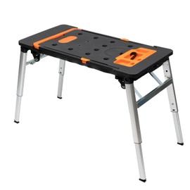 Portable Workbench,7-in-1 Multifunctional Folding Workbench Painted Work Table as Workbench, Used as Car Creeper,Sawhorse,Platform,Scaffold,Hand Truck with 4 Wheels,550LBS Load Capacity