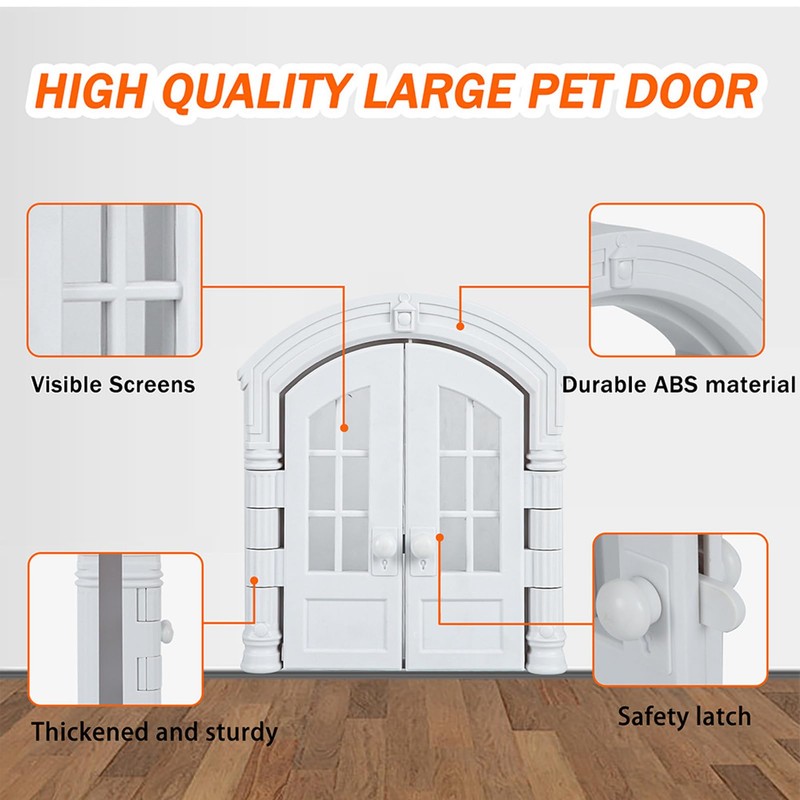 GLOGLOW Puerta para Gatos con Portal Francés, Puerta Interior para