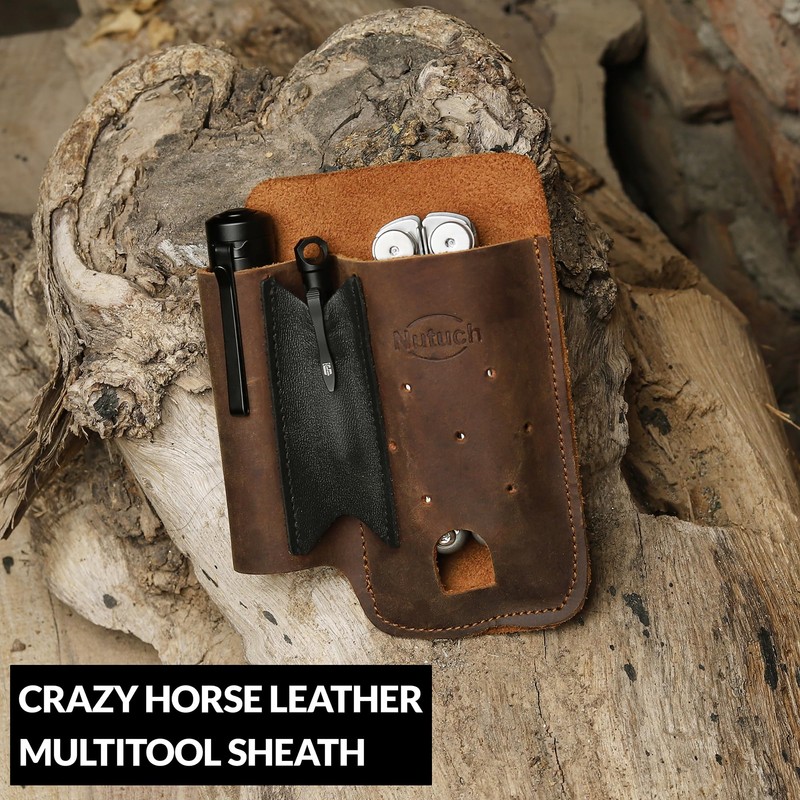 NUTUCH Leather EDC Multitool Sheath | Leather EDC Belt Organizer