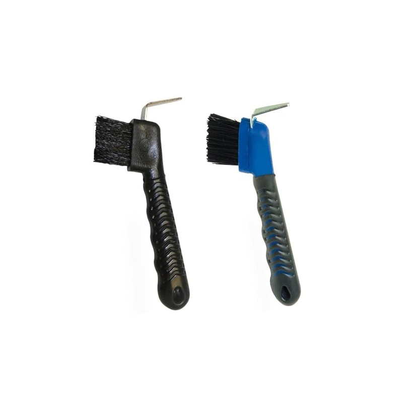 AOVNA 2Pcs Horse Hoof Pick Brush with Non-Slip Handle Horseshoe