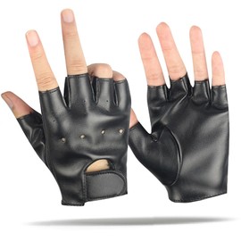 Leather Gloves Children Winter Warm Gloves for Children Cosplay Costume, black