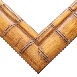 Poster Palooza 21x21 Frame Bamboo Natural Wood Cream Color Picture Frame | 2.875 Inch Moulding Width | with UV Acrylic Plexiglass, Foam Board Backing & Hanging Hardware Included