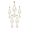 OUSHUAI Gold Teardrop Mirror Set,5pcs Drop Shape Wall Mirror,Gold Tear