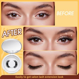 Long Lasting Magnetic Eyelashes Magnetic Eyelashes with Applicator Applicator Natural Magnetic Lashes Look No Glue Needed Easy to Apply (1-B Pair)