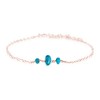 Apatite Beaded Chain Anklet in 14k Rose Gold Fill