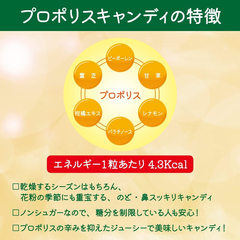 高濃度プロポリス配合 プロポリスキャンディー のど飴 ノンシュガー 個包装 (ブルーベリー30袋)