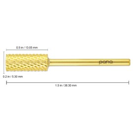 USA PANA Professional 3/32" Shank Size - Crystal Top Small or Large Barrel Carbide Bit - Nail Drill Bit for Dremel Machine (Gold, Silver - 4XC to Extra Fine Grit) (Small Barrel, Coarse Grit, Gold)
