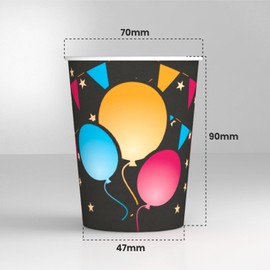 Baciato Caffè 100 Paper Cups 200 ml Made in Italy Eco Friendly Biodegradable Sports Hot Drinks Colourful Black Party - Made and Packed in Italy