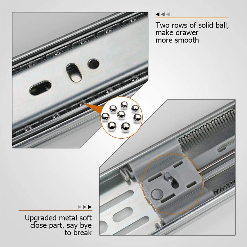 LONTAN 1 Pair Soft Close Drawer Slides 14 Inch Kitchen
