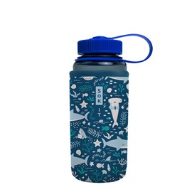 Sok It BotlSok Water Bottle Sleeve Insulated Neoprene Cover (Happy Sharks, Fits 16oz CamelBak or Nalgene)