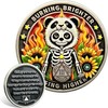 Leafence Sobriety Coin Panda Skeleton Design Sobriety Coin Recovery Addiction NA AA Chips and Medallions Challenge Coin Narcotics Alcoholics Anonymous Gifts (Panda Skeleton - Grey, 3 Years)