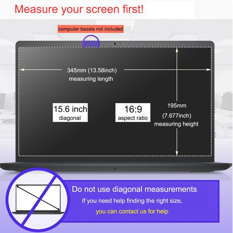 SUBDUEDLT 15.6 inch Privacy Screen Filter, Protecting Your Privacy And