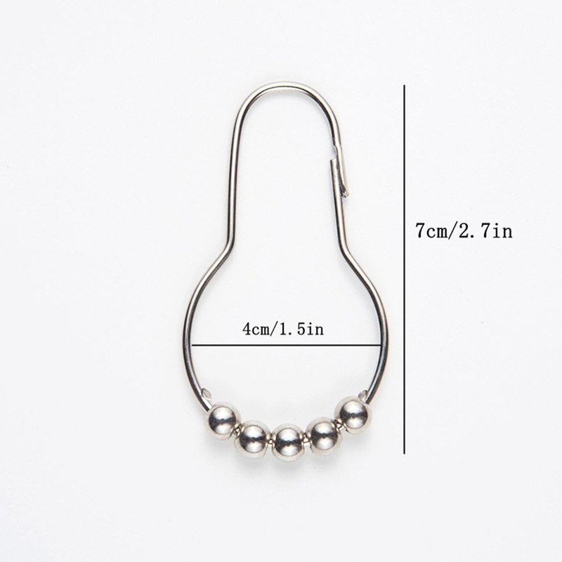 Shower Curtain Hooks, Decorative Rust Proof Stainless Steel Shower Curtain