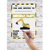 AK Giftshop Digger Construction Party Invites & Coloured Envelopes Birthday