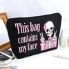 YINSSA Skeleton Gifts Makeup Bag For Women Friends Sister Spooky