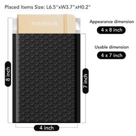 Fuxury 4x8 Bubble Mailer 260 Pack Black Padded Envelopes for Mailing, Small Bubble Mailers Usable Size 4x7" Bubble Envelopes Self-SealPadded Mailers for Small Business Shipping Bulk#000