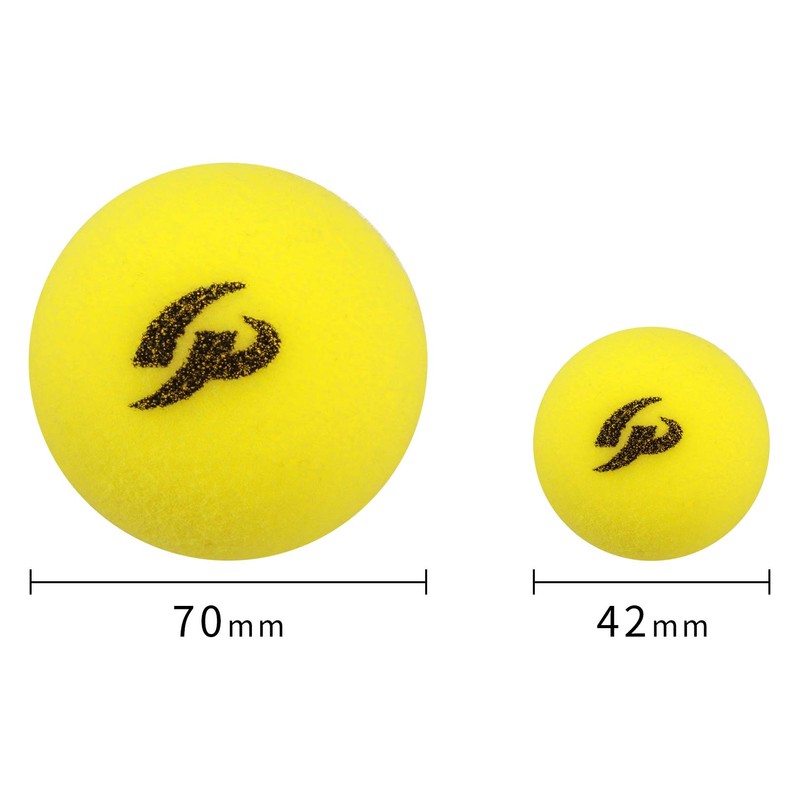 GP (ジーピー) 野球バッティングトレーニングボール スポンジ素材 黄色 70mm 12個入り 34142