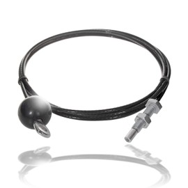 Drahtseile24 Steel Cable Coated for Fitness Equipment with Eyelet and Threaded Bolts 5 mm (4 to 5) Thickness M12 Thread 220 kg Load 4.80 m Length