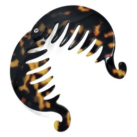 Camila Paris CP2326 3.25 inch French Banana Clip Hair Comb, Round Tokyo Girls Ponytail Holder Interlocking Banana Combs For Volume Thick Hair. Fashion Styling Hair Accessories for Women Made in France