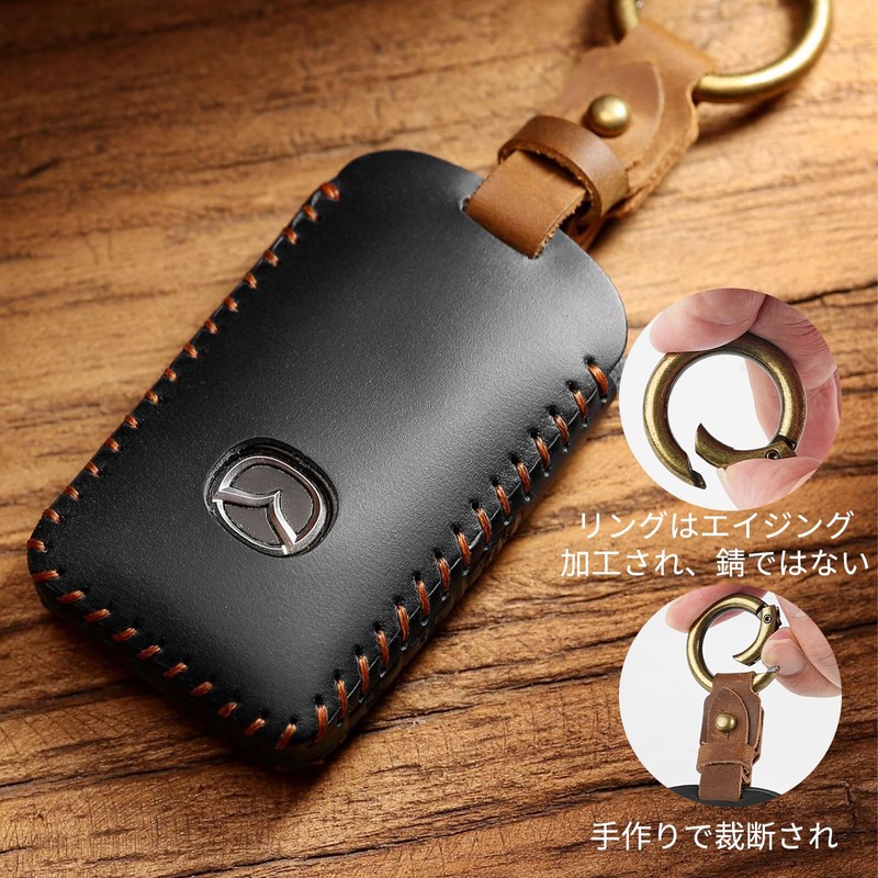 [COM4SPORT] Mazda Key Case Genuine Leather CX5 Roadster Leather Key