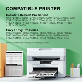 67XL Ink Cartridges Black/Color Combo Pack Compatible for HP Ink 67 Work for DeskJet 2700 2700e 2755 2755e 4100 4155e 4133e 2723e 2734e Envy 6000 6455e 6020e 6400 6475e 6075 6055e Printer 2-Pack