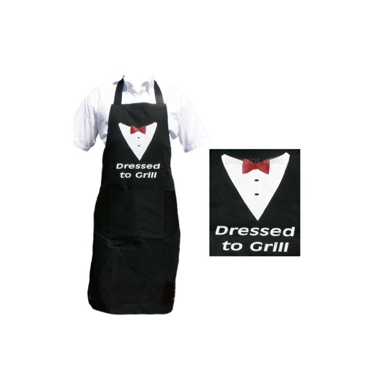 Dressed to Grill Novelty Apron. BBQ or Kitchen. Men &