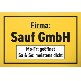 DankeDir! Firma Sauf GmbH Company Sign - Plastic Sign 30 x 20 cm - Funny Saying Party Decoration Gift Idea Birthday Decoration Birthday Gift - Photo Booth Party Alcohol Gift