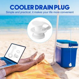 Honoson 3 Sets Cooler Drain Plug Replacement for Coolers Cooler Plug White Replacement Triple Snap Drain Assembly for Coolers Shaft Length(1.14 Inches)
