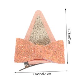 Ciieeo 2pcs Sequin Bow Hair Clips for Cute Ear Hairpins for Birthday Parties and Costume Accessories Hair Decorations