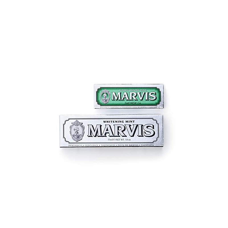 Marvis White Mint x Classic Strong Mint Value Set, Toothpaste,