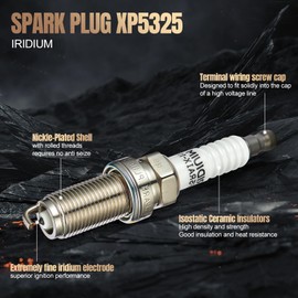 SYKRSS Set of 4 Iridium Spark Plugs XP5325 Compatible with Kia Forte Koup Sorento Sportage Optima Scion tC Hyundai Santa Fe Tucson Nissan Altima Sentra 1.8L 2.0L 2.4L 2.5L L4 Replacement for 4469