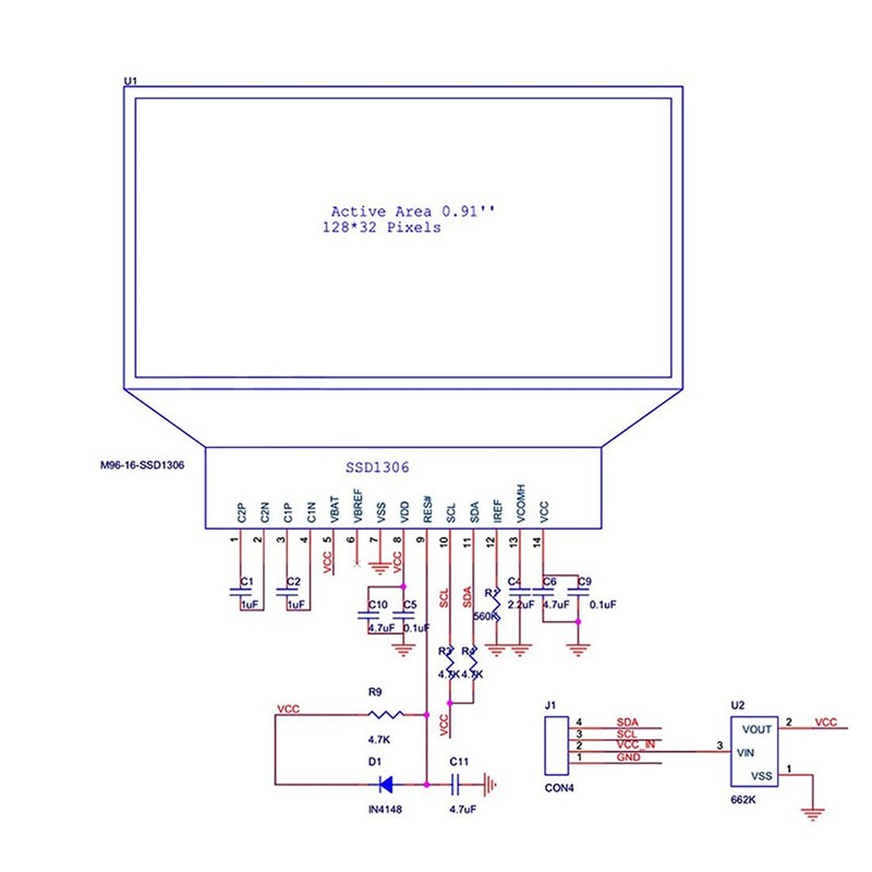 ALAMSCN 5PCS OLED Display Module 0.91 Inch IIC I2C OLED