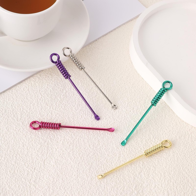 Jeffdad 10Pcs Alloy Mini Spoon Shovel Tableware Charm Multicolor Tiny
