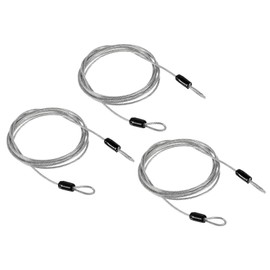PATIKIL Security Cable 2.5mm x 2m/6.5ft, 3 Pack Coated Luggage Lock Wire Rope with Double Loop, Clear