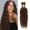 Human Braiding Hair 16 Inch 100g Chocolate Brown Deep Wave