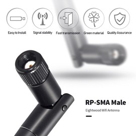 Eightwood WLAN Antenne 2.4G/5G Dualband WiFi Antenne MIMO RP SMA WLAN Antenne 2 Stücke für WiFi Card WLAN PCI Karten Wirelesse Router Bluetooth MEHRWEG