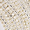 10m Beautiful Faux Pearl Bead String with Artificial Diamonds Decoration