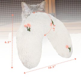 Heated Cat House,Removable Elevated Weatherproof Cat Houses for Outdoor Cats with Heating Pad (White, Small)
