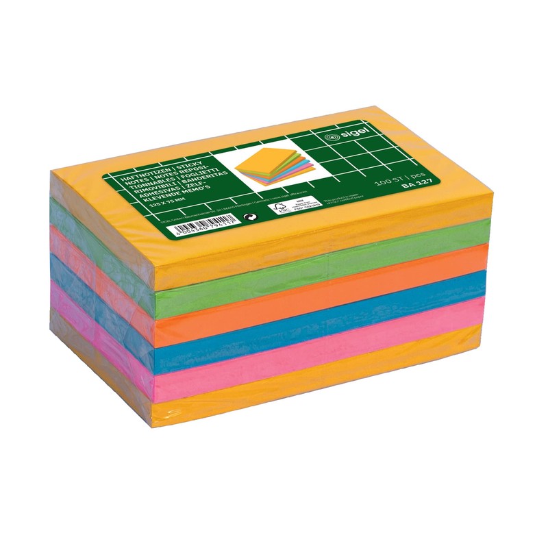 SIGEL BA127 Sticky Notes for Agile Work, 5 Colours (Yellow,