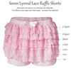 Cinvik Pink Ruffle Shorts Bloomers Lace Shorts Bloomer Light Pink
