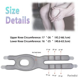 Porindisi 2 Pack Knee Support Brace – Stabilizing Knee Sleeve for Men & Women – Small Size Brace for Running, Daily Use & Joint Discomfort Relief