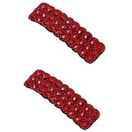 2Pcs Red Rhinestones Korean Style Hair Clips,Rectangular Hairpins Shiny Luxury Hairpins Wedding Rhinestone Hair Clips, Barrettes Hair Accessories for Women Girls,Hair Care