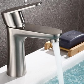 VOLTGY Stainless Steel Single Lever Basin Mixer Tap with 3/8" Connections