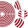 MACTING Christmas Tree Skirt 24" Red White Striped Tree Mat
