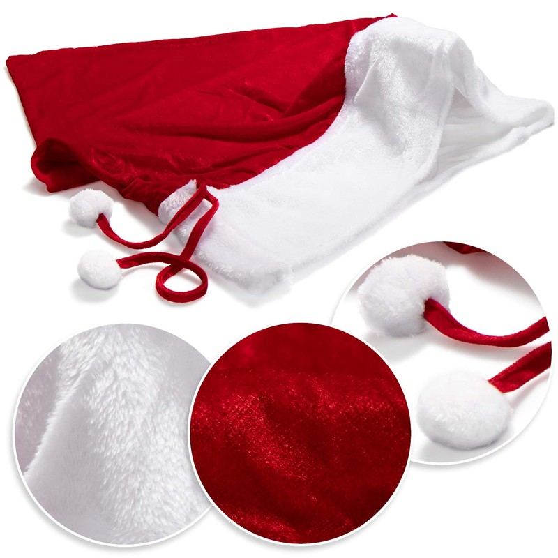 com-four® Velvet Christmas Sack - Gift Sack