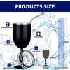 Stemmed Stainless Steel Wine Glasses with Lid Double Wall Insulated