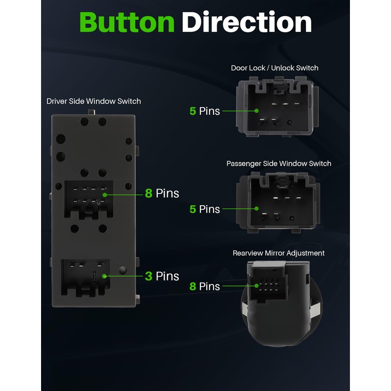 Dacall Master Power Window Switch Fits for Ford F-150 (2004-2008),
