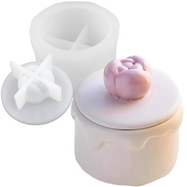 Megeladoty Dispensador de jabón líquido con caja de regalo, forma redonda, color blanco