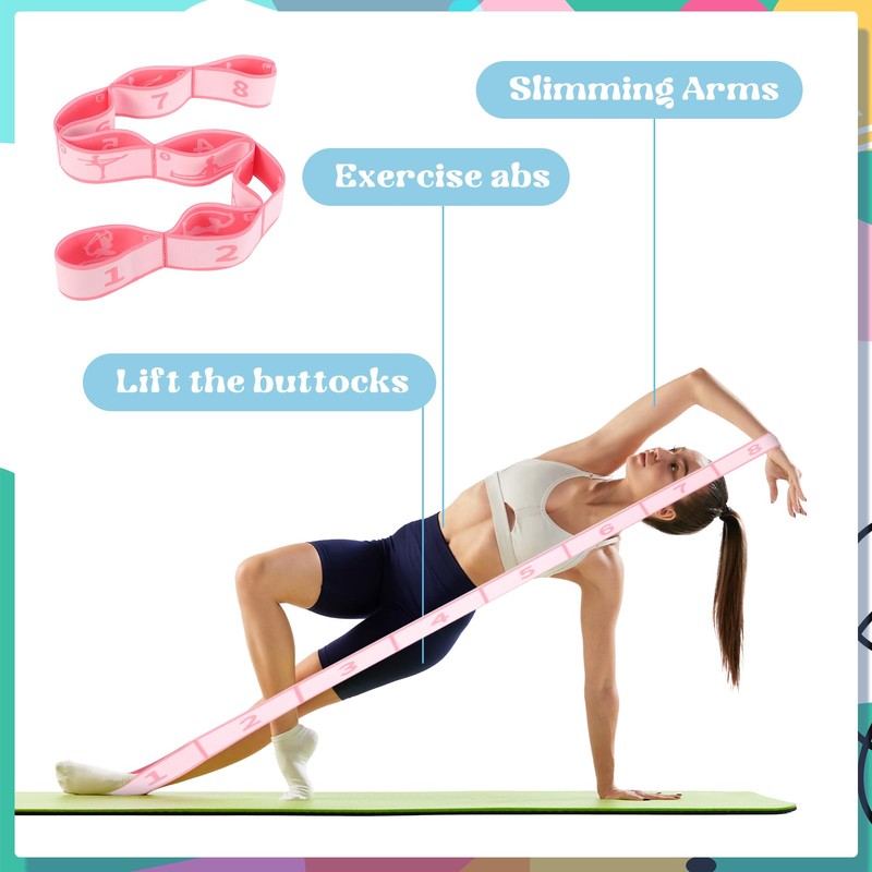 HEQU 2 Pcs Stretch Bands for Exercise Yoga Stretching Strap